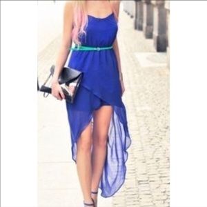 Zara chiffon high-low dress (belt not included)